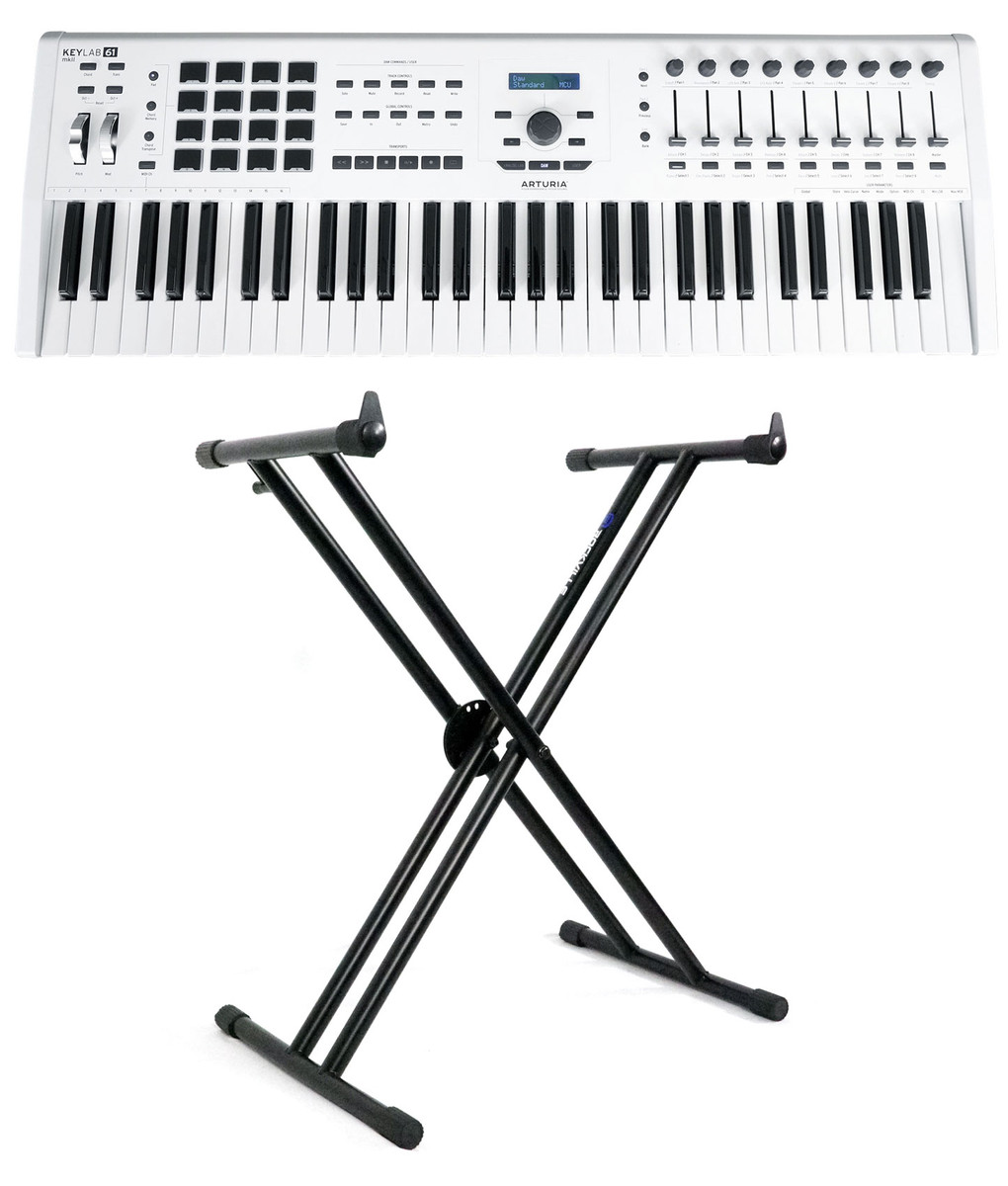 Arturia KeyLab 61 MkII White 61-Key Music Production Keyboard Controller +  Stand