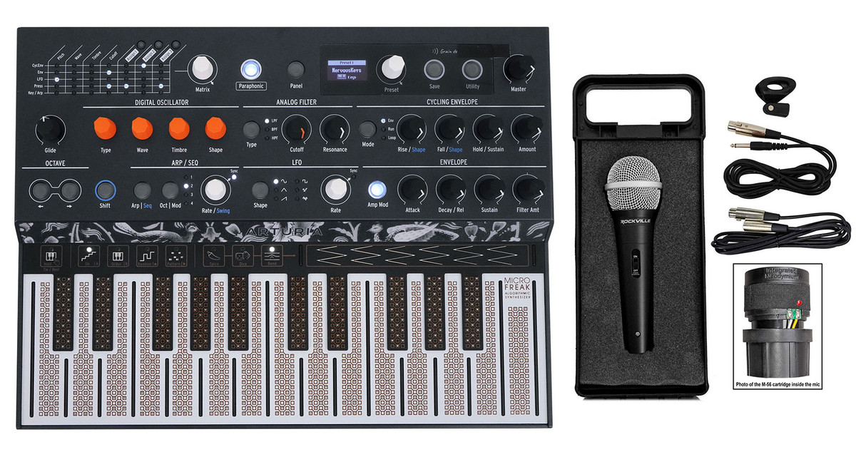 Arturia MicroFreak 25-Key USB MIDI Experimental Hybrid Synthesizer +  Microphone
