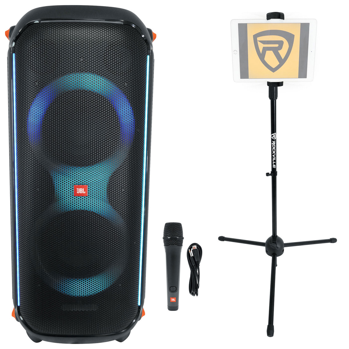 JBL Partybox 710 Bluetooth Karaoke Machine System Party Speaker+Mic+Tablet  Stand - Rockville Audio