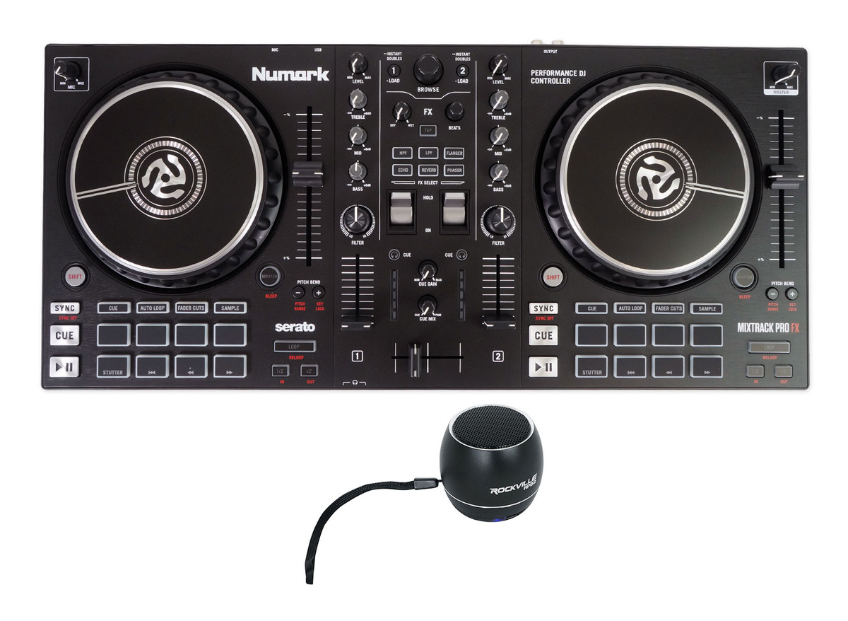 Numark Mixtrack Pro FX 2-Deck Serato DJ Controller + Portable Bluetooth  Speaker