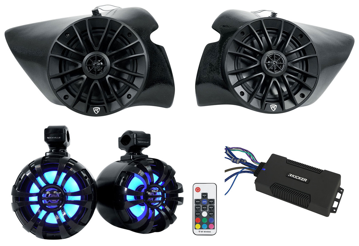 Kicker Amplifier+Kick Panel+Tower Speakers For 20142017 Polaris RZR