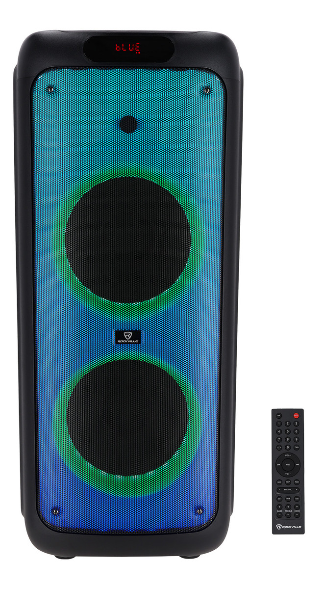 Rockville BASS PARTY 10 Dual 10 inch Portable Battery LED Party