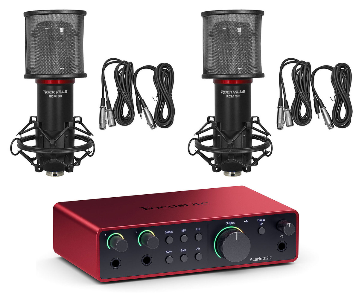 Focusrite Scarlett Solo 4th Gen Studio Recording USB Audio Interface + XLR  Cable - Rockville Audio