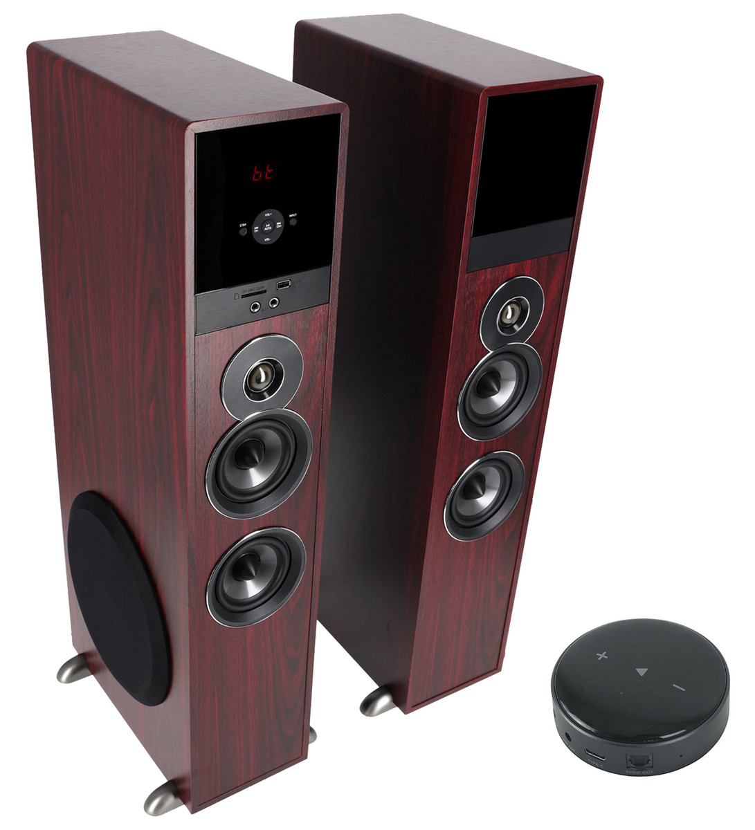 Rockville TM80C Cherry Powered Home Theater Tower Speakers 8