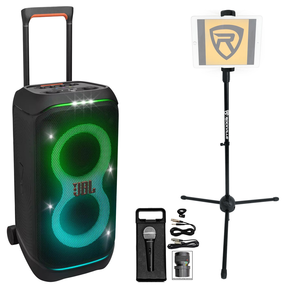 JBL PartyBox Stage 320 LED Karaoke Machine System w/Mic+Tablet