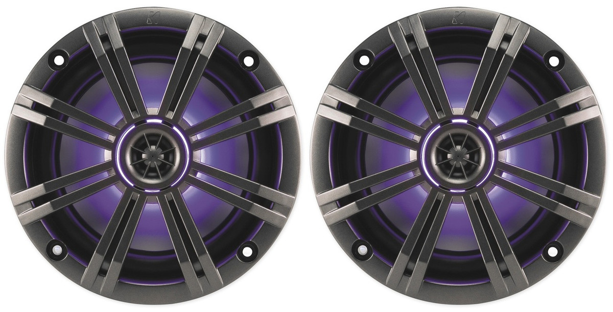 (2) Kicker 43KM654LCW LED 6.5" Wakeboard Tower Boat Speakers+Protective