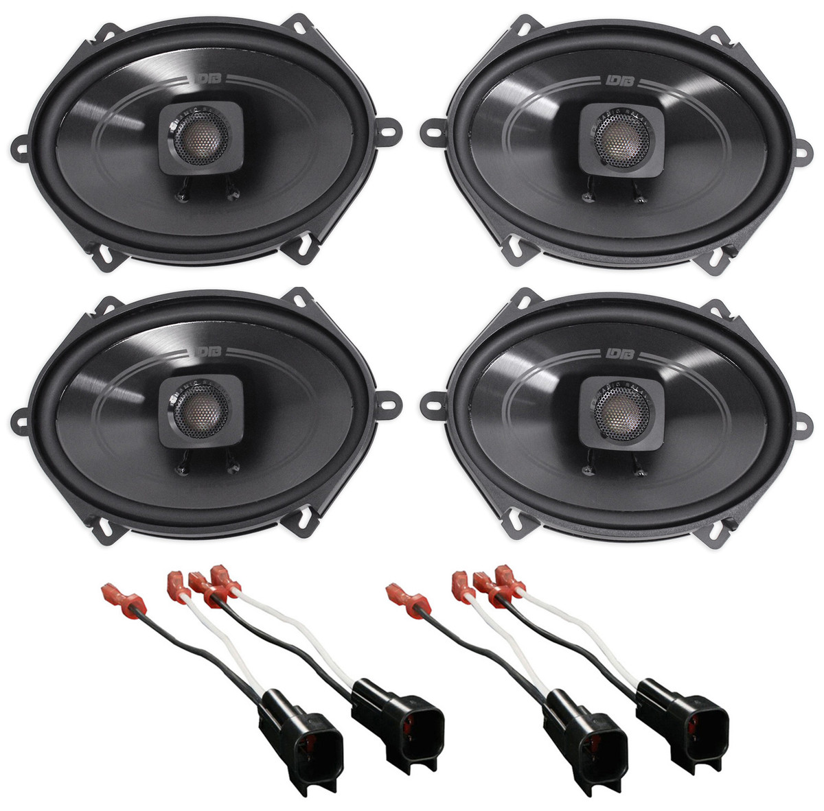 Polk 5x7" Front+Rear Factory Speaker Replacement Kit For 20072008 Ford