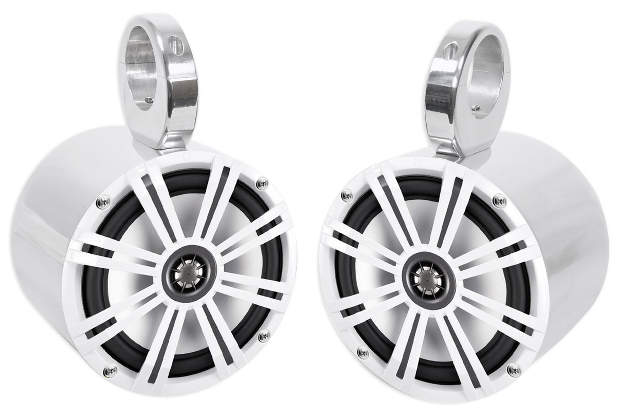 (2) Kicker 6.5" Waterproof Soundbar/Roll Bar Speakers w/LED's For Jeep