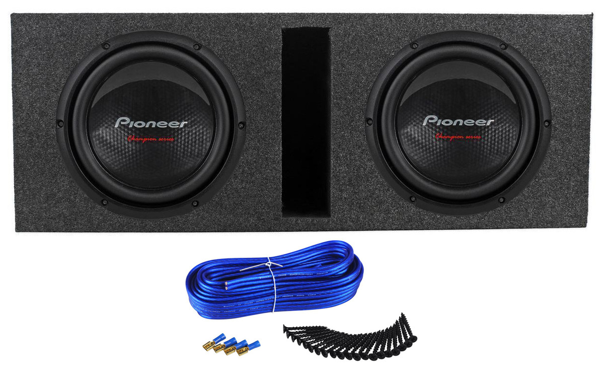 2 10 inch pioneer subwoofers in box