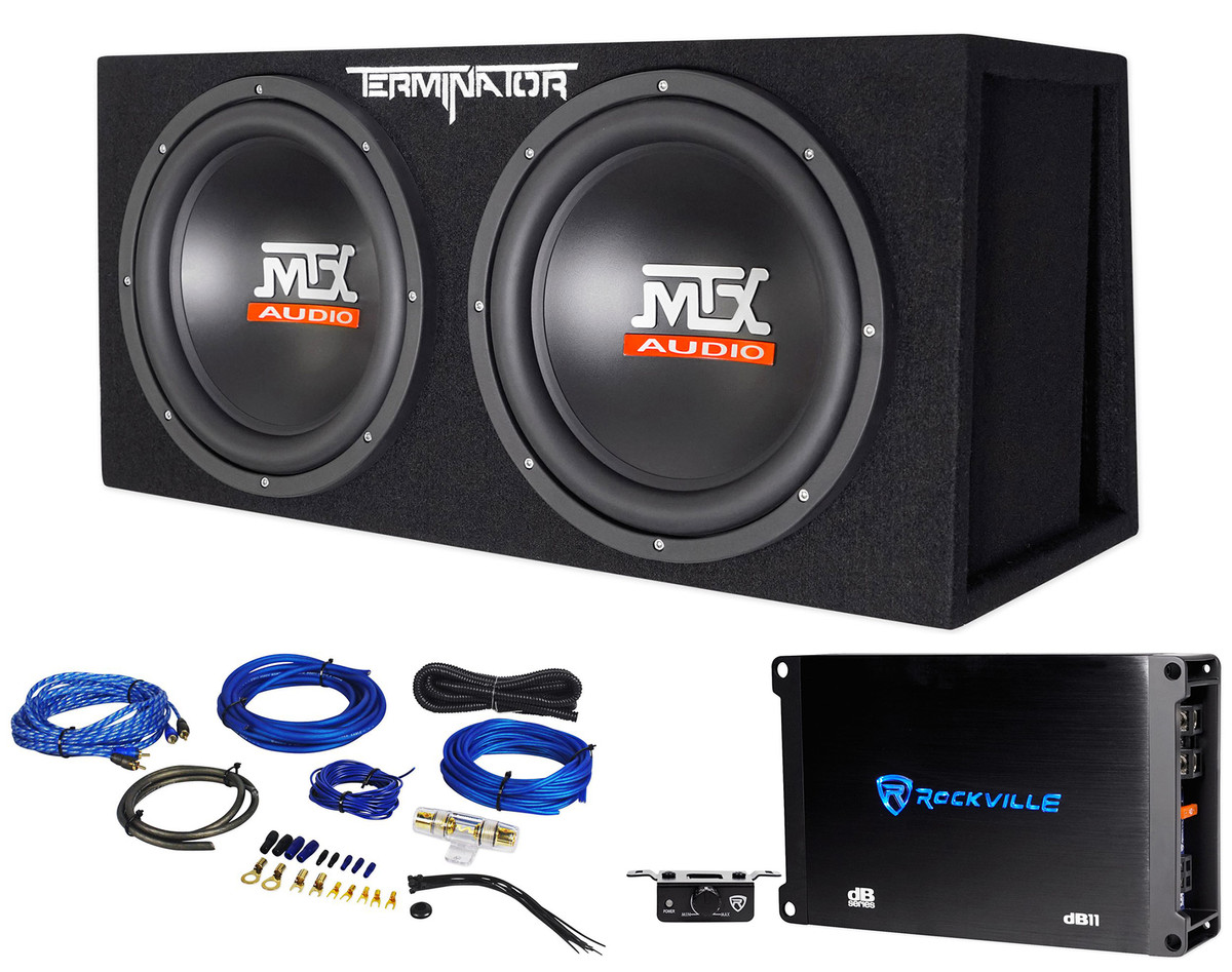 2 12 inch subwoofer with box and amp