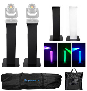 2 Totem Stands+Black+ White Scrims For 2 Chauvet Intimidator Spot 375Z IRC Lights