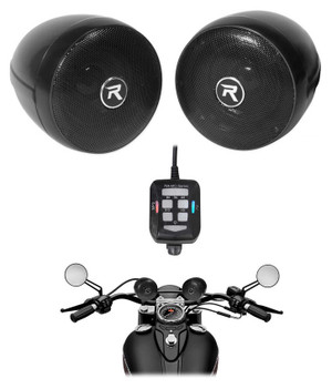 Rockville Motorcycle Bluetooth Audio System Handlebar Speakers For Honda AC15