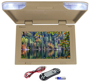 Rockville RVM22FD-BG 22" TFT Beige Flip Down Car Monitor w/ USB/SD/Video Games