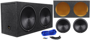 (2) Rockford Fosgate P1S4-15 15" 1000w 4 Ohm Car Subwoofers + Sub Enclosure Box
