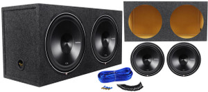(2) Rockford Fosgate P3D2-15 15" 2400w DVC Car Subwoofers + Sub Enclosure Box