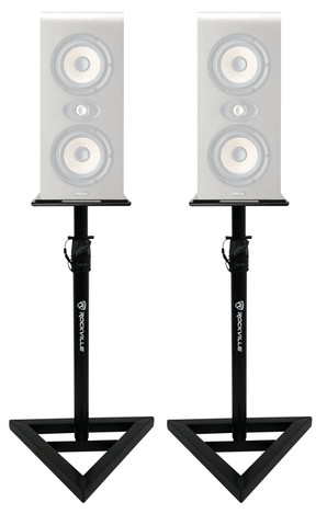 (2) Rockville Adjustable Studio Monitor Speaker Stands For Shape TWIN Monitors