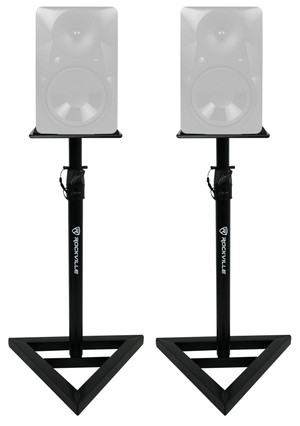 (2) Rockville Adjustable Studio Monitor Speaker Stands For Mackie MR824 Monitors