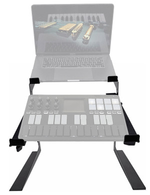 Rockville Dual Shelf Laptop+Controller Stand for Korg nanoKEY Keyboard