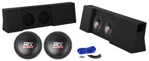 10" MTX Subwoofers+Box For 2009-17 Ford F150 Super Crew+2017 F250/350 Super Duty