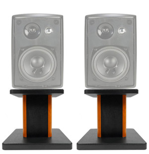 (2) 8‚Äù Wood Bookshelf Speaker Stands For Dual LU43PB Bookshelf Speakers
