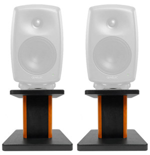 Rockville 8‚Äù Wood Studio Monitor Speaker Stands For Genelec 8050B Monitors