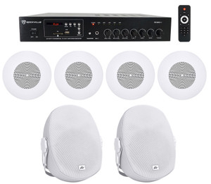 2) Peavey White 8" Foreground+4) 8" Background Speakers+Amp Restaurant/Bar/Cafe