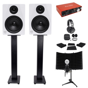 Focusrite Package: Interface+(2) Monitors+Recording Mic+Headphones+Stands