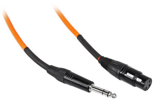 Rockville RCXFB25O 25' Female XLR to 1/4'' TRS Cable Orange, 100% Copper