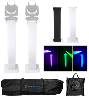 2 Totem Stands+Black+White Scrims For 2 Chauvet Intimidator Beam 355 IRC Lights