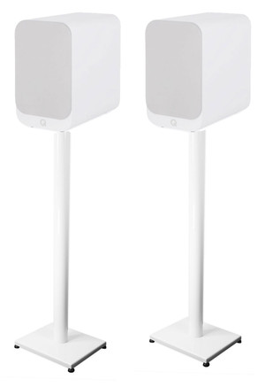 Pair 37‚Äù Steel White Stands For Q Acoustics 3020i Bookshelf Speakers
