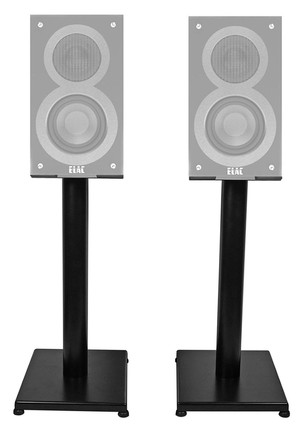 Black 21‚Äù Steel Bookshelf Speaker Stands For ELAC Debut B4 Bookshelf Speakers