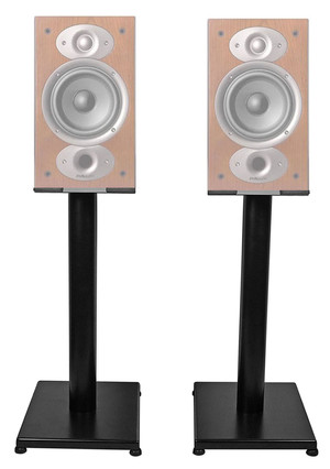 Black 21" Steel Speaker Stands For Polk Audio RTI A3 Bookshelf Speakers