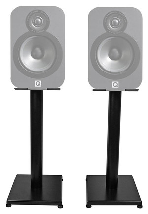 Black 21‚Äù Steel Bookshelf Speaker Stands For Q Acoustics 3020 Bookshelf Speakers