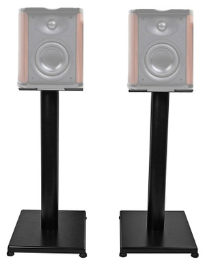 Black 21‚Äù Steel Bookshelf Speaker Stands For Swan M100MKII Bookshelf Speakers