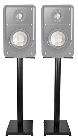 Black 29" Steel Bookshelf Speaker Stands For Polk Audio S20 Bookshelf Speakers