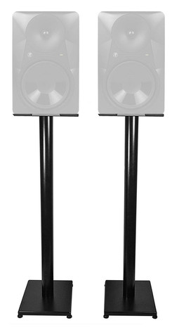 Pair 37‚Äù Black Steel Studio Monitor Speaker Stands For Mackie MR624 Monitors