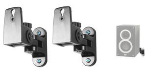 Pair Hidden Wall Mount Swivel Brackets For ELAC Debut B4 Bookshelf Speakers
