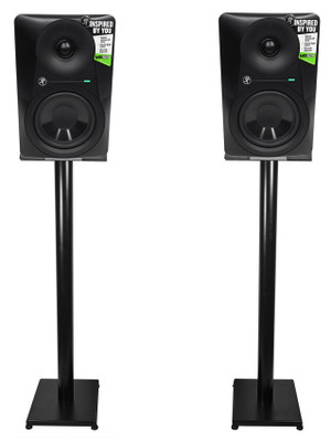 Pair Mackie MR524 5” 50 Watt Powered Active Studio Monitor Speakers+37" Stands