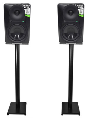 Pair Mackie MR624 6.5” 65 Watt Powered Active Studio Monitor Speakers+37" Stands
