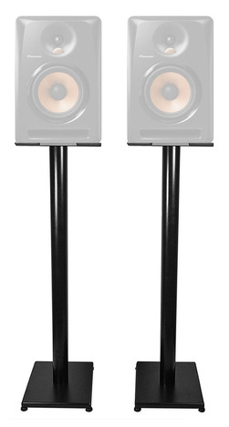 Rockville 37‚Äù Black Steel Studio Monitor Speaker Stands For Pioneer DJ Bulit6