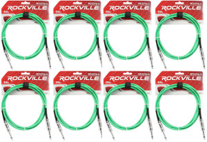 8 Rockville RCGT6.0G 6'  1/4" TS to 1/4'' TS Guitar/Instrument Cable