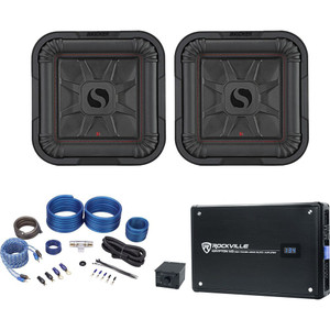 (2) KICKER 46L7T104 10" 1000w L7T Subwoofers Solo-Baric Subs+Amplifier+Amp Kit