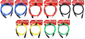 10 Rockville 6' Male REAN XLR to 1/4'' TRS Cable (5 Colors x 2 of Each)