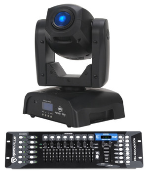 American DJ ADJ Pocket Pro 25w DMX Moving Head GOBO Beam Club Light and Controller