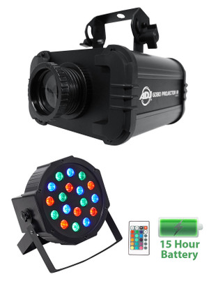 American DJ ADJ GOBO PROJECTOR IR LED w/ 4 Colors+4 Patterns+Battery Par Light
