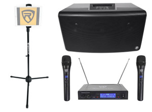 Mackie FreePlay LIVE 6" Bluetooth Karaoke Machine System+Stand+(2) Wireless Mics