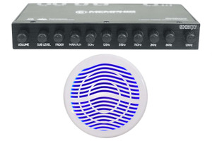 Memphis Audio MXAEQ7 7-Band EQ Equalizer+12" LED Free Air Subwoofer for Boat/ATV/UTV/RZR