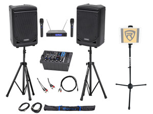 Samson 6" Portable YouTube Karaoke Machine/System+2 Mics+6-Ch Mixer+Tablet Stand