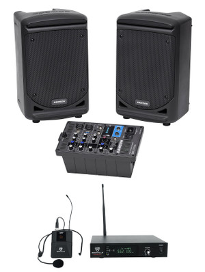 Samson Expedition XP300 300w Portable PA 6" Bluetooth Speakers+Mixer+Headset Mic