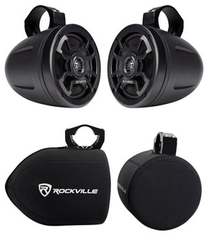 (2) Hifonics TPS-CMS65 6.5" 300w Wakeboard Tower Speakers+Covers For RZR/ATV/UTV